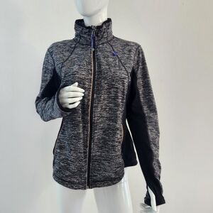 Tangerine Fitted Full Zip Athletic Jacket Grey & Black Women XLarge